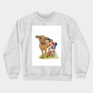 Dairy Cow Girl Crewneck Sweatshirt